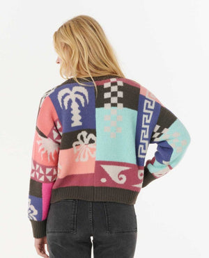 Rip Curl Keepsakes Jacquard Cardi Sweater-Pink
