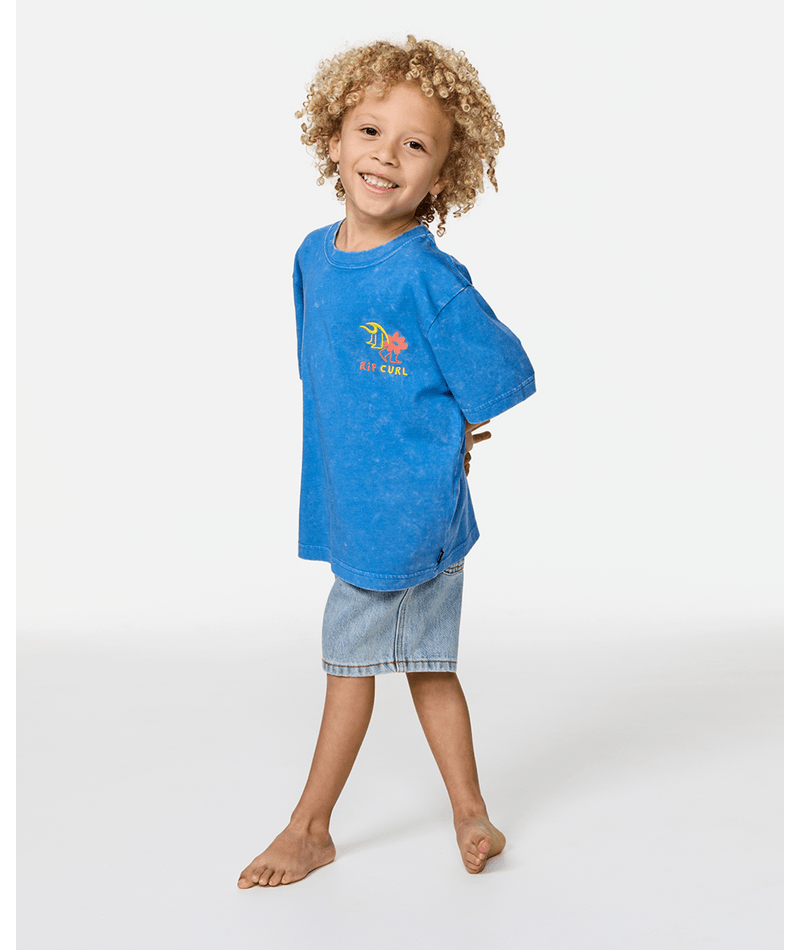 Rip Curl Toddler Surf Check Wash Tee-Royal Blue