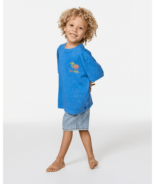 Rip Curl Toddler Surf Check Wash Tee-Royal Blue