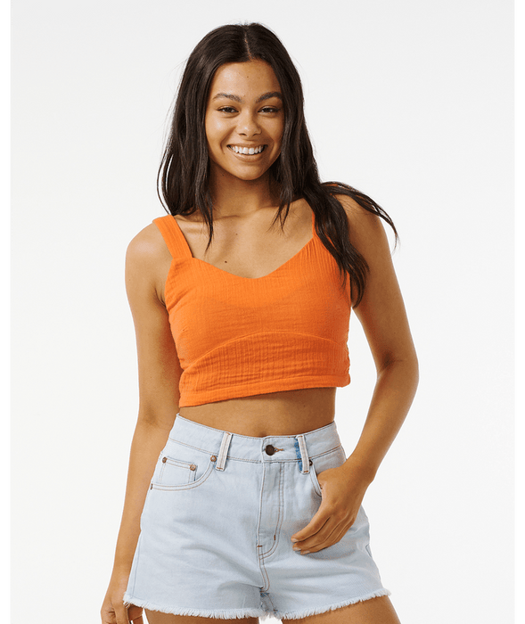 Rip Curl Premium Surf Crop Tank-Bright Orange