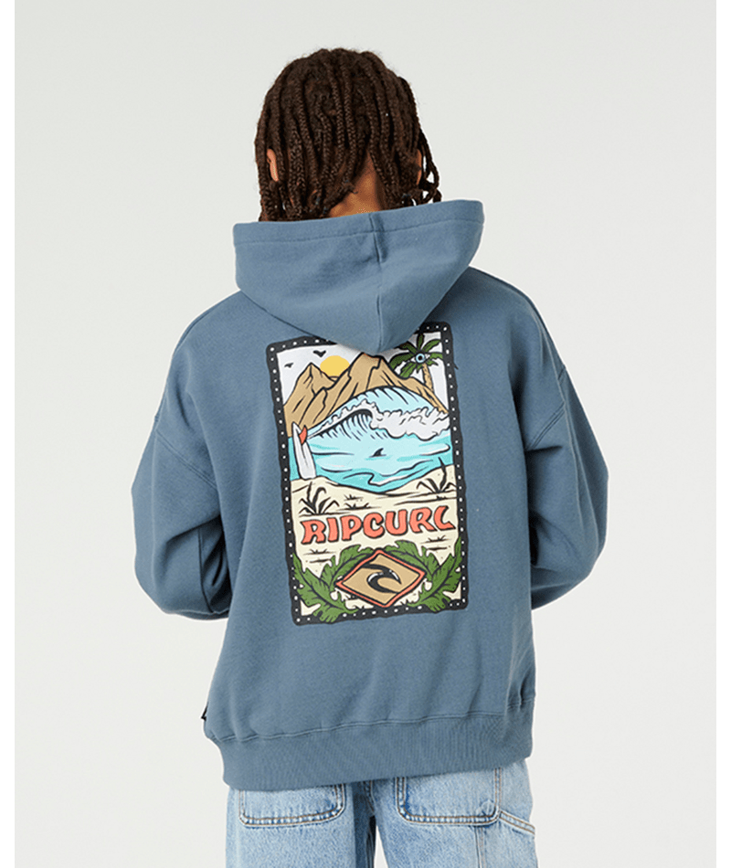 Rip Curl Boys' Sunset Sesh Art Hood Sweatshirt-Pine Night