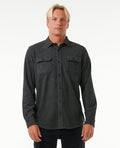 Rip Curl Grid L/S Shirt-Black Marle