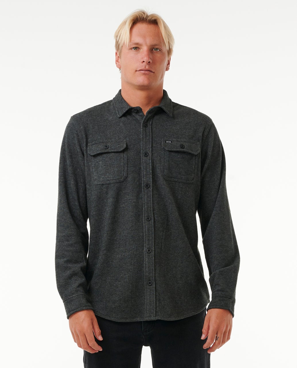 Rip Curl Grid L/S Shirt-Black Marle