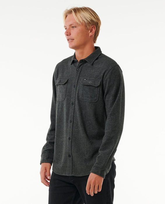 Rip Curl Grid L/S Shirt-Black Marle