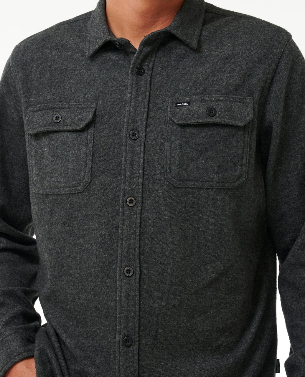 Rip Curl Grid L/S Shirt-Black Marle