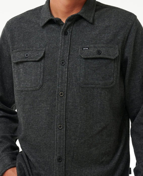 Rip Curl Grid L/S Shirt-Black Marle