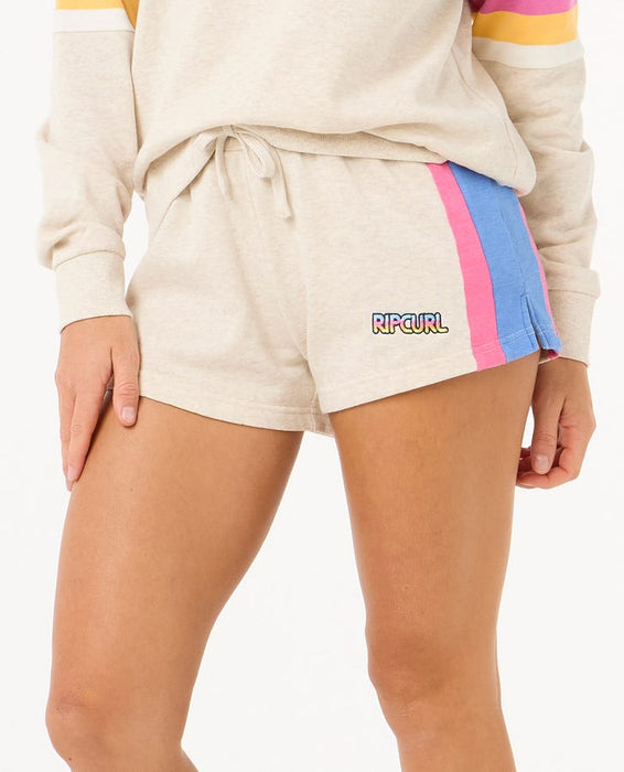 Rip Curl Las Dalias Colorblock Shorts-Oatmeal Marle