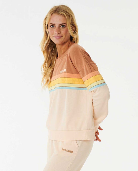 Rip Curl Surf Revival Crew Sweatshirt-Brown