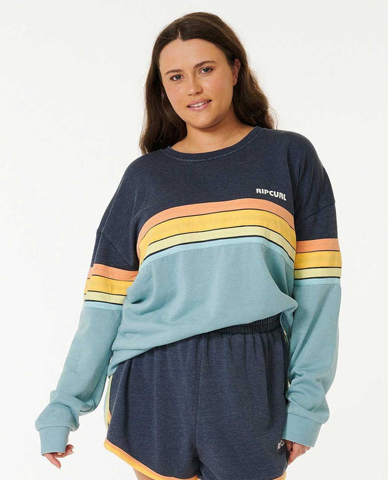 Rip Curl Surf Revival Raglan Crew Sweatshirt-Navy
