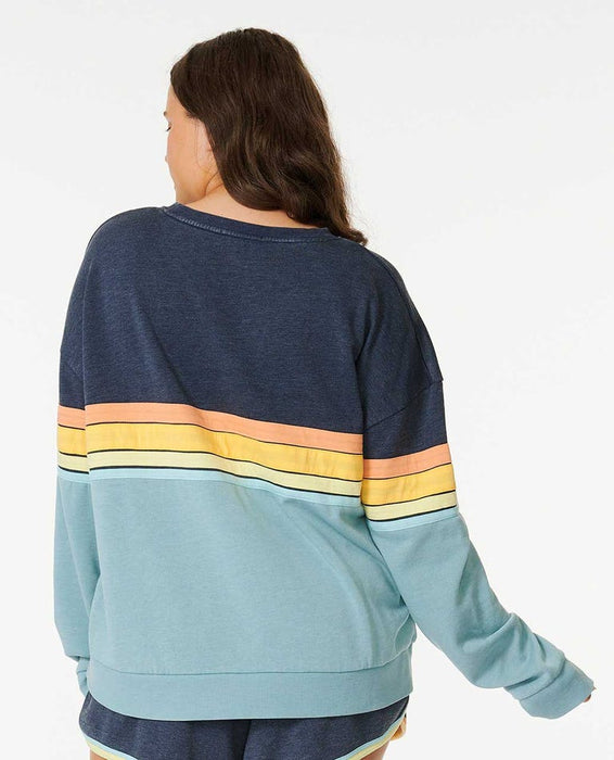 Rip Curl Surf Revival Raglan Crew Sweatshirt-Navy