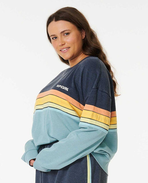 Rip Curl Surf Revival Raglan Crew Sweatshirt-Navy