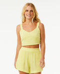 Rip Curl Premium Surf Crop Tank-Bright Yellow