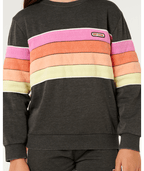 Rip Curl Girls' Surf Revival Crew Sweatshirt-Washed Black