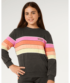 Rip Curl Girls' Surf Revival Crew Sweatshirt-Washed Black