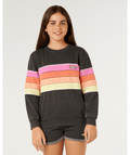 Rip Curl Girls' Surf Revival Crew Sweatshirt-Washed Black