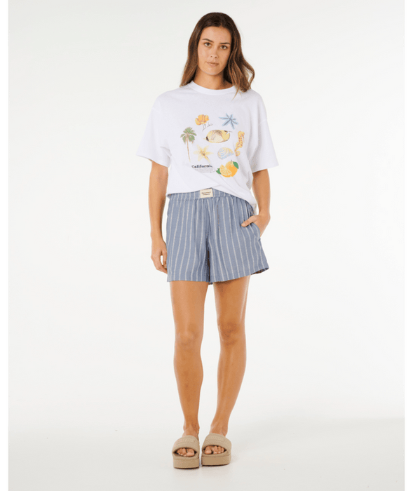 Rip Curl Beach Days Pinstripe Shorts-Dusty Blue
