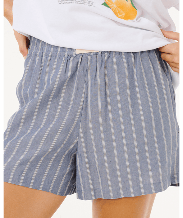 Rip Curl Beach Days Pinstripe Shorts-Dusty Blue