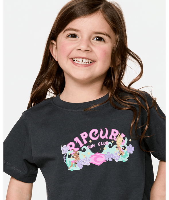 Rip Curl Toddler Sunshine Club Band Tee-Washed Black