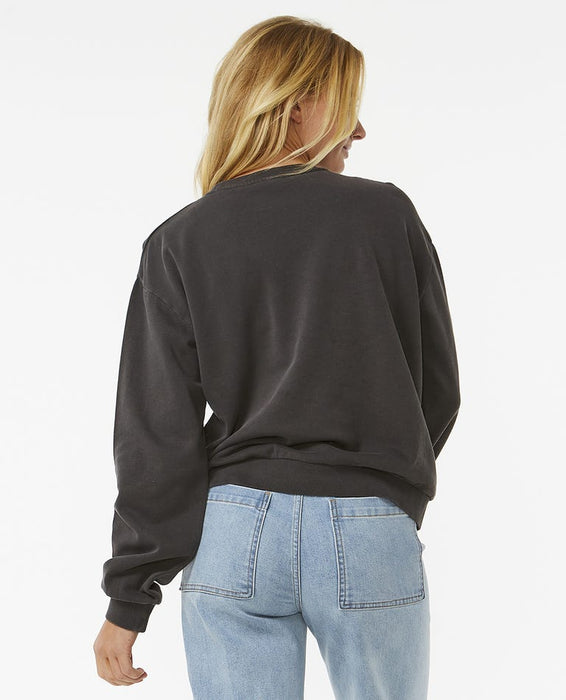Rip Curl Tiki Tropic Relaxed Crew Sweatshirt-Washed Black