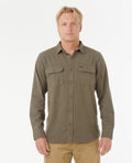 Rip Curl Classic Surf Checked In L/S Shirt-Cactus Green