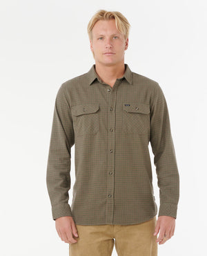 Rip Curl Classic Surf Checked In L/S Shirt-Cactus Green