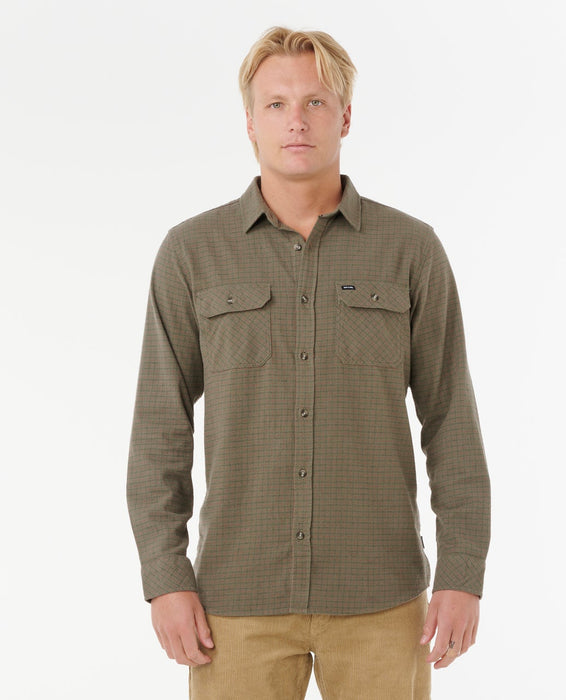 Rip Curl Classic Surf Checked In L/S Shirt-Cactus Green