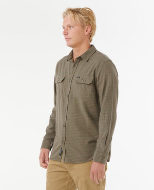 Rip Curl Classic Surf Checked In L/S Shirt-Cactus Green