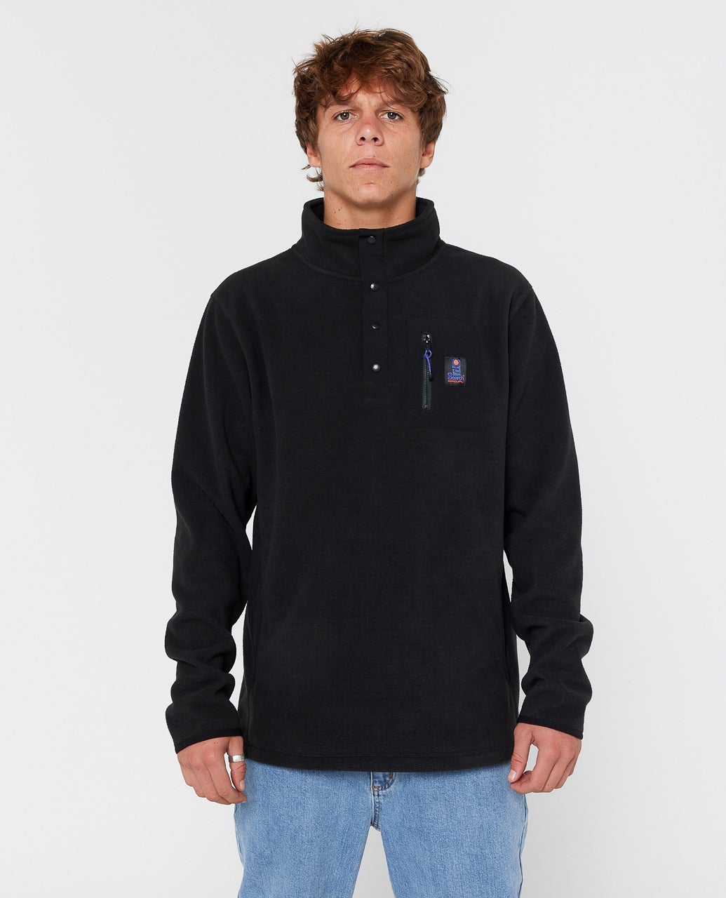 Rip Curl Search Polar Fleece Crew Jacket-Black