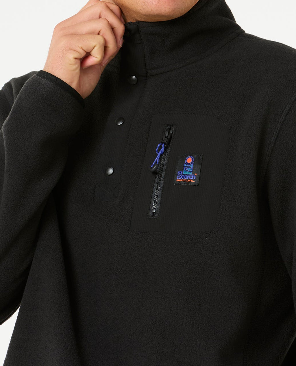 Rip Curl Search Polar Fleece Crew Jacket-Black