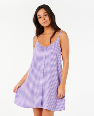 Rip Curl Premium Surf Check Cover Up Dress-Purple