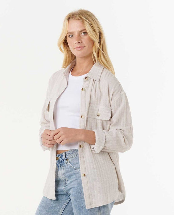 Rip Curl Oceanic Textured Shacket Jacket-Moonbeam