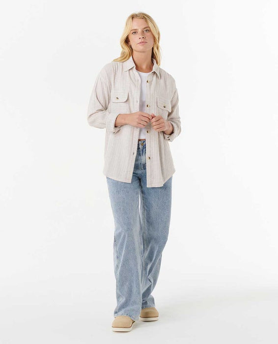 Rip Curl Oceanic Textured Shacket Jacket-Moonbeam
