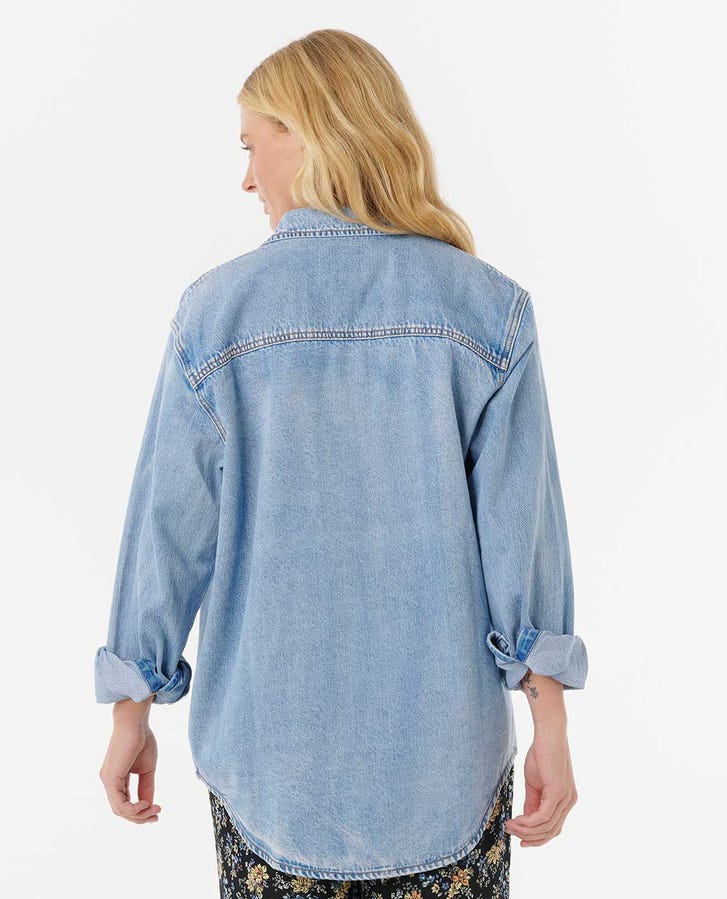 Rip Curl Pacific Rider Denim L/S Shirt-Blue