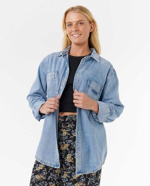 Rip Curl Pacific Rider Denim L/S Shirt-Blue