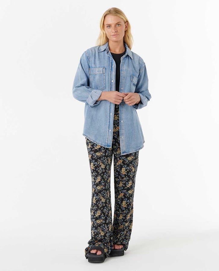 Rip Curl Pacific Rider Denim L/S Shirt-Blue