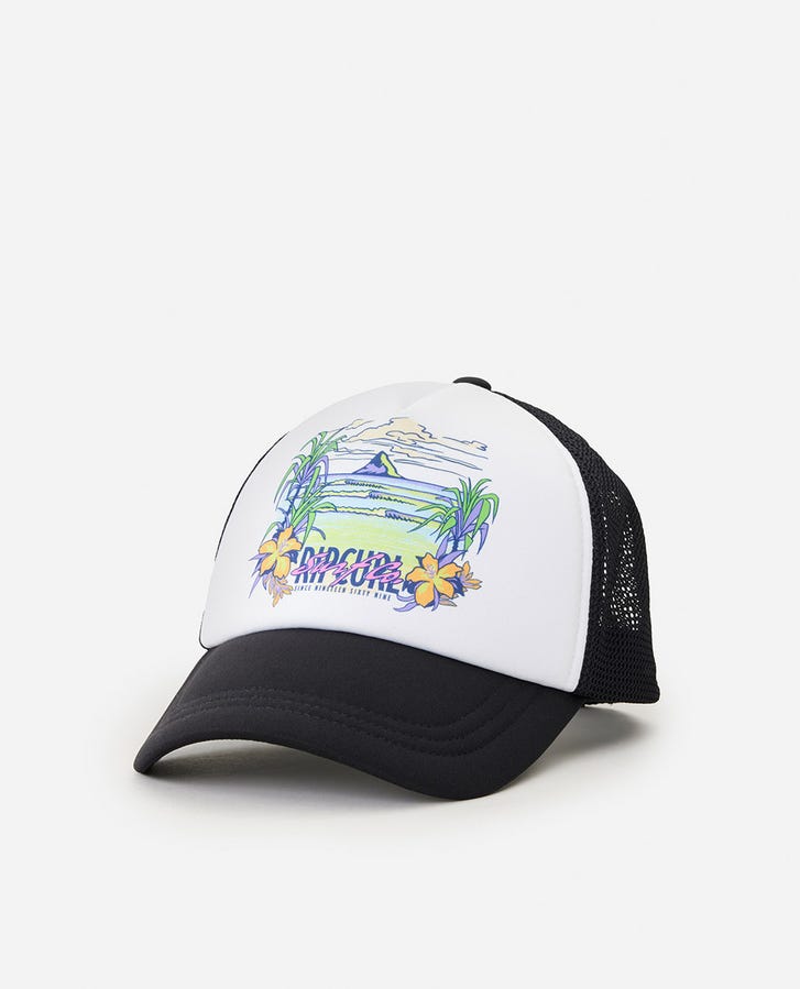 Rip Curl Mixed Yardage Trucker Hat-Washed Black
