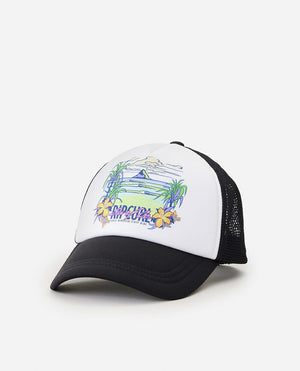 Rip Curl Mixed Yardage Trucker Hat-Washed Black