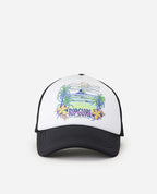 Rip Curl Mixed Yardage Trucker Hat-Washed Black