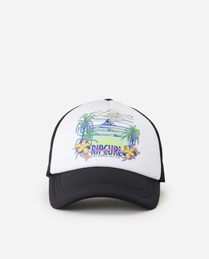 Rip Curl Mixed Yardage Trucker Hat-Washed Black