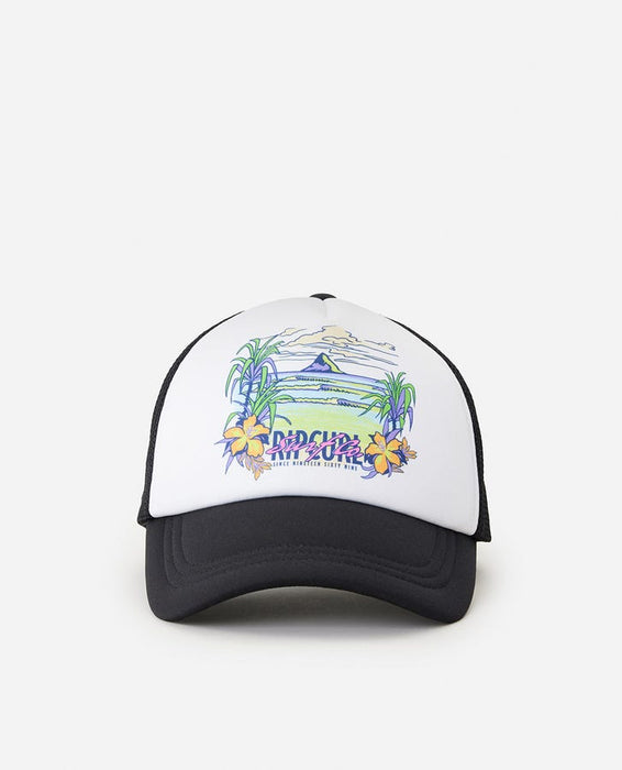 Rip Curl Mixed Yardage Trucker Hat-Washed Black