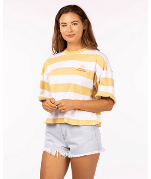 Rip Curl Paradise Club Heritage Crop Tee-Straw— Alternate View