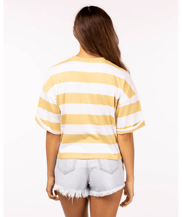 Rip Curl Paradise Club Heritage Crop Tee-Straw