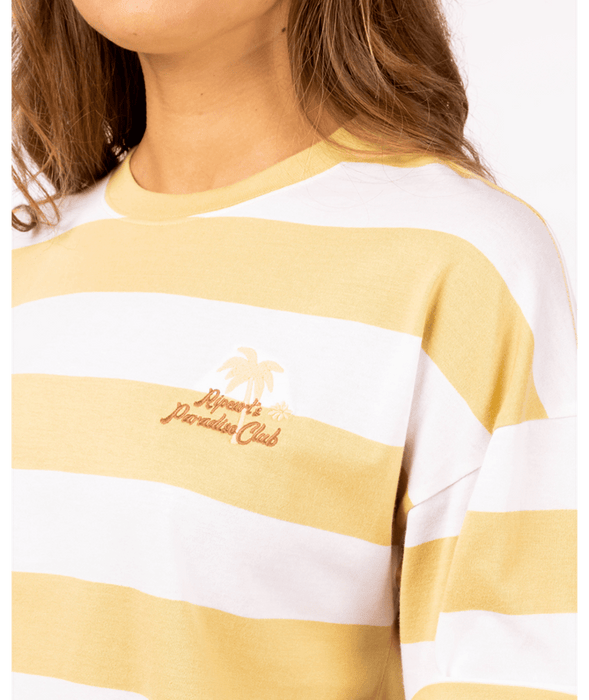 Rip Curl Paradise Club Heritage Crop Tee-Straw