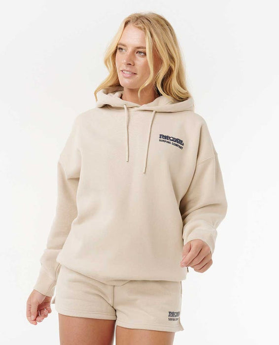 Rip Curl Surf Puff Heritage Hood Sweatshirt-Natural