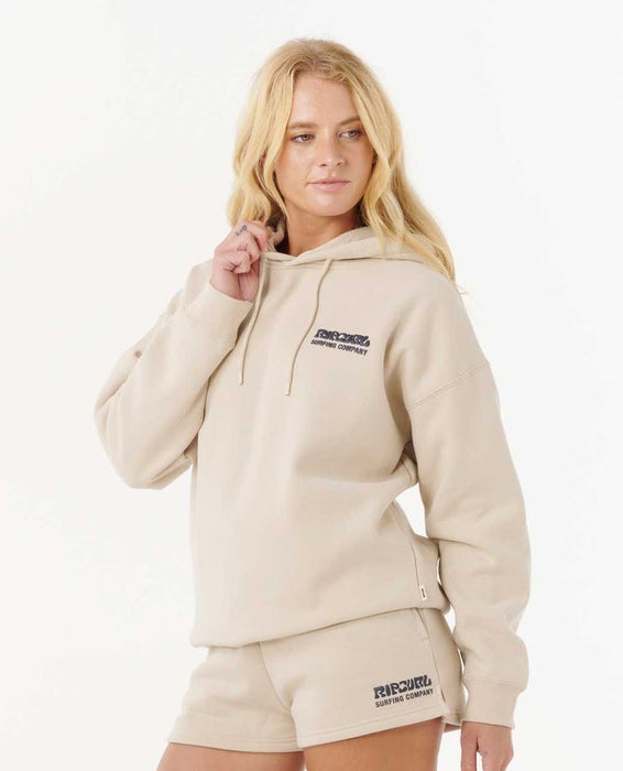 Rip Curl Surf Puff Heritage Hood Sweatshirt-Natural