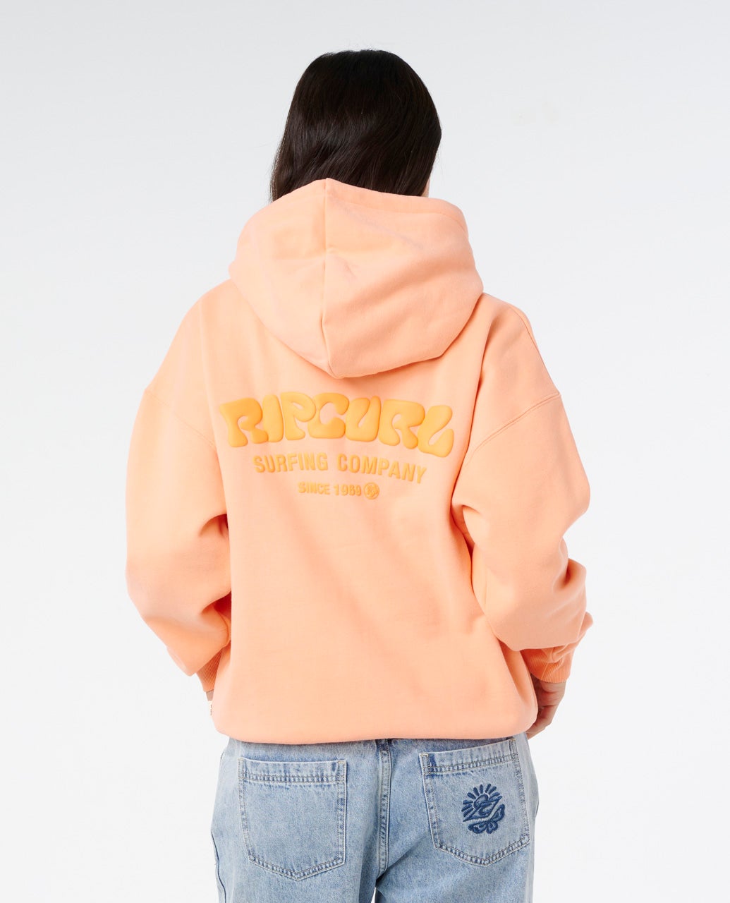 Rip Curl Surf Puff Heritage Hood Sweatshirt-Papaya