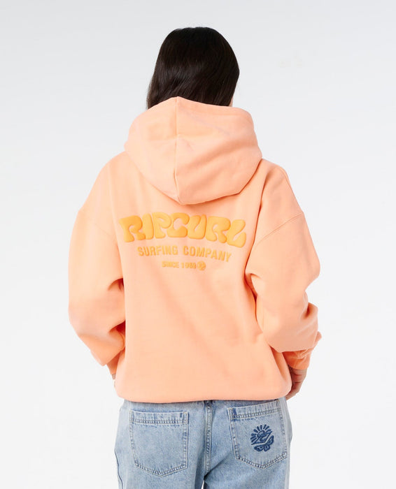 Rip Curl Surf Puff Heritage Hood Sweatshirt-Papaya