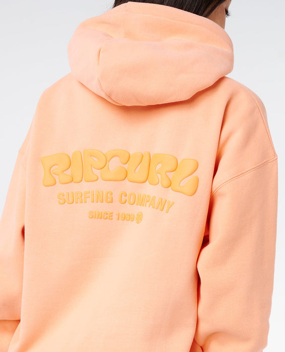 Rip Curl Surf Puff Heritage Hood Sweatshirt-Papaya