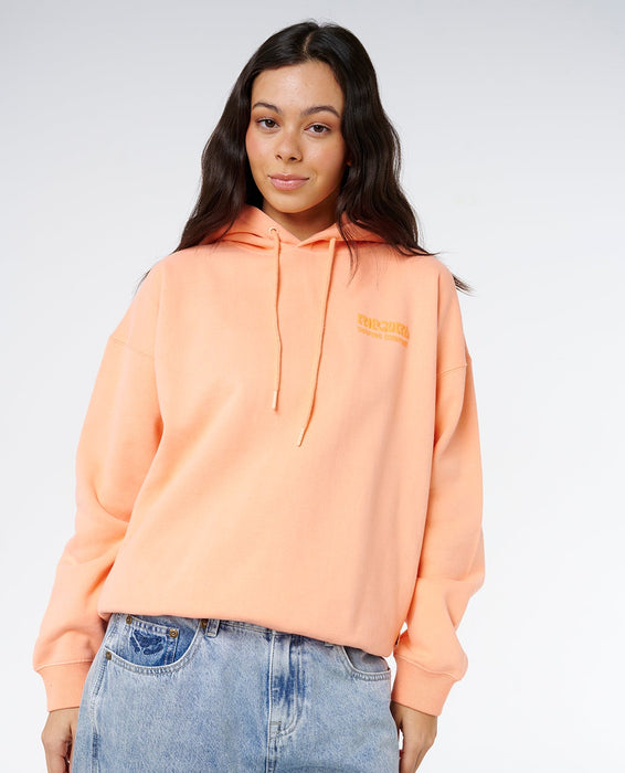 Rip Curl Surf Puff Heritage Hood Sweatshirt-Papaya