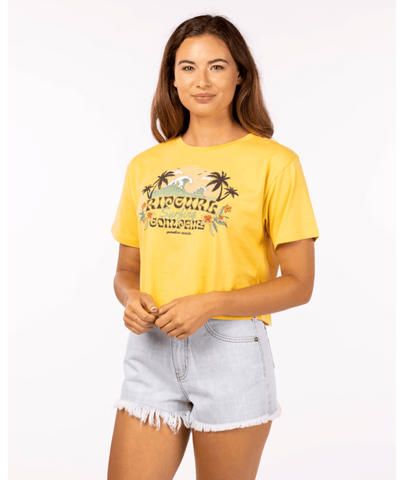 Rip Curl Brazilian Soul Crop Tee-Light Yellow